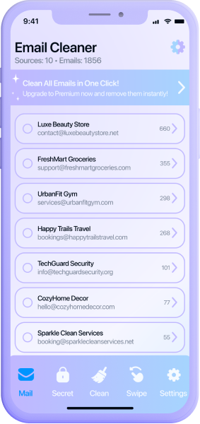 Email Cleaner Screen